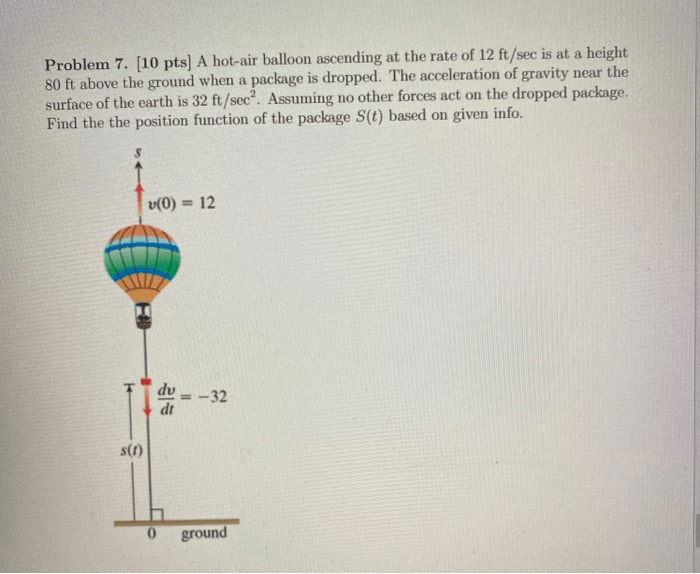 A coin is dropped from a hot air balloon